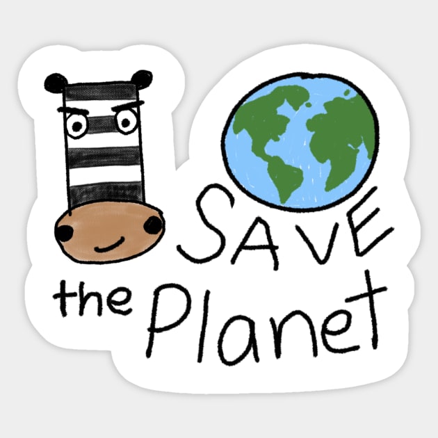 Save the planet! Sticker by IdinDesignShop